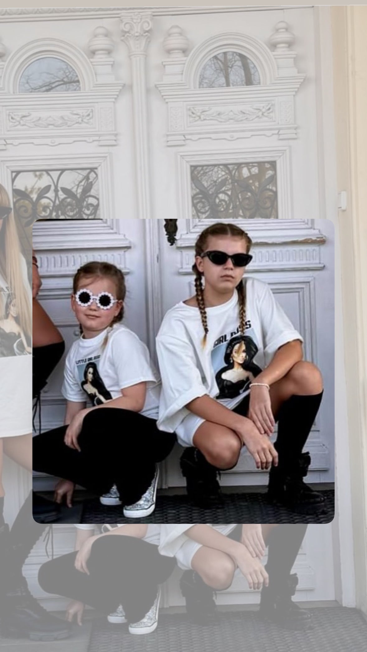 T-shirt GIRL BOSS kids - biały