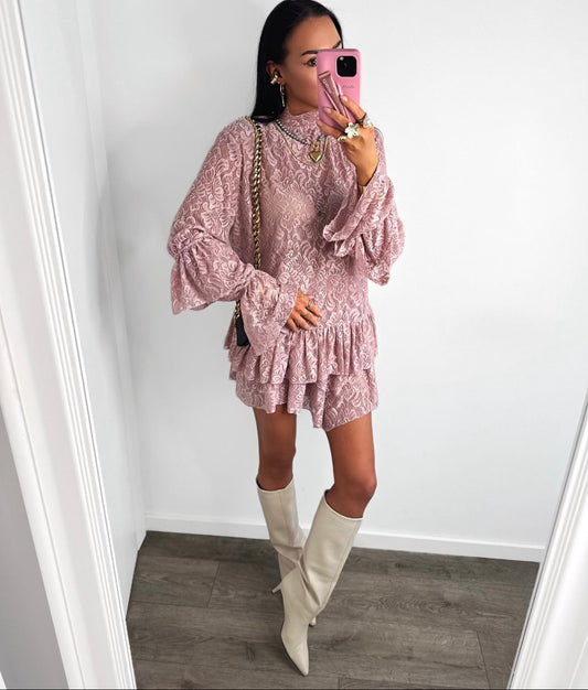 Luźna bluzka boho LaMilla - róż