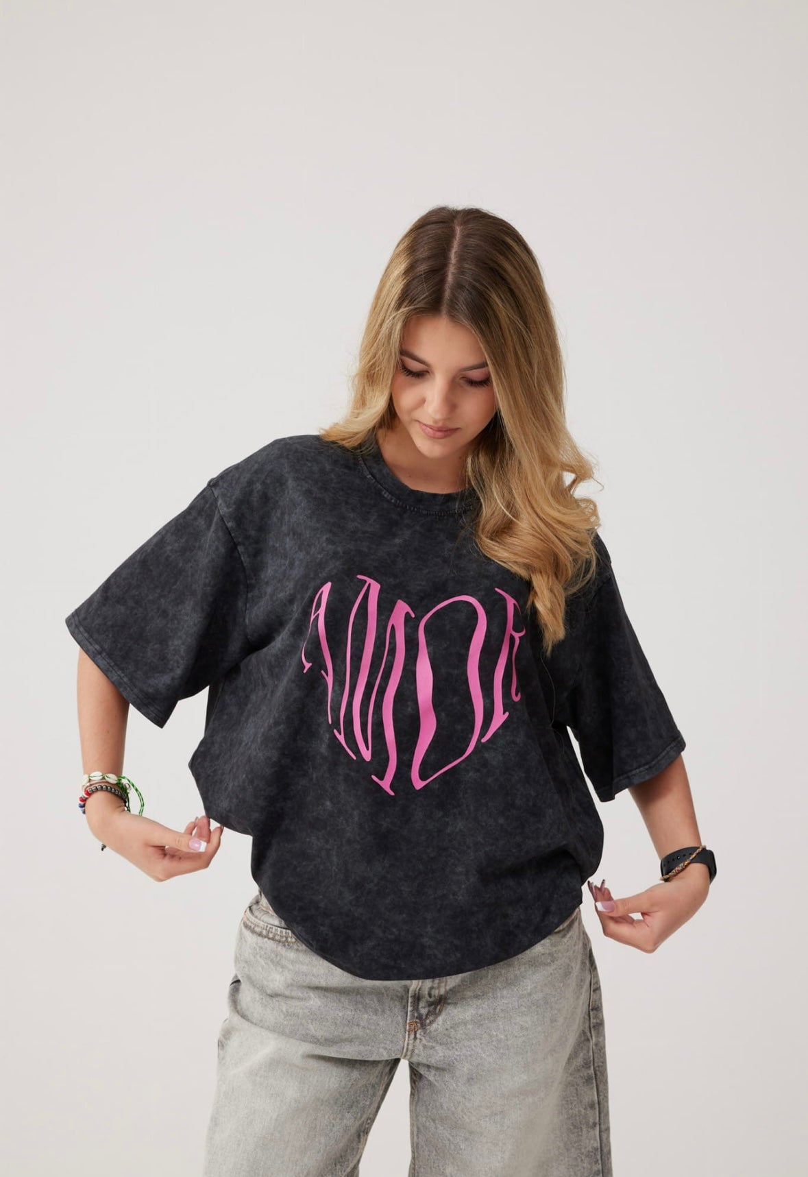 T-shirt oversize Jero - czarny