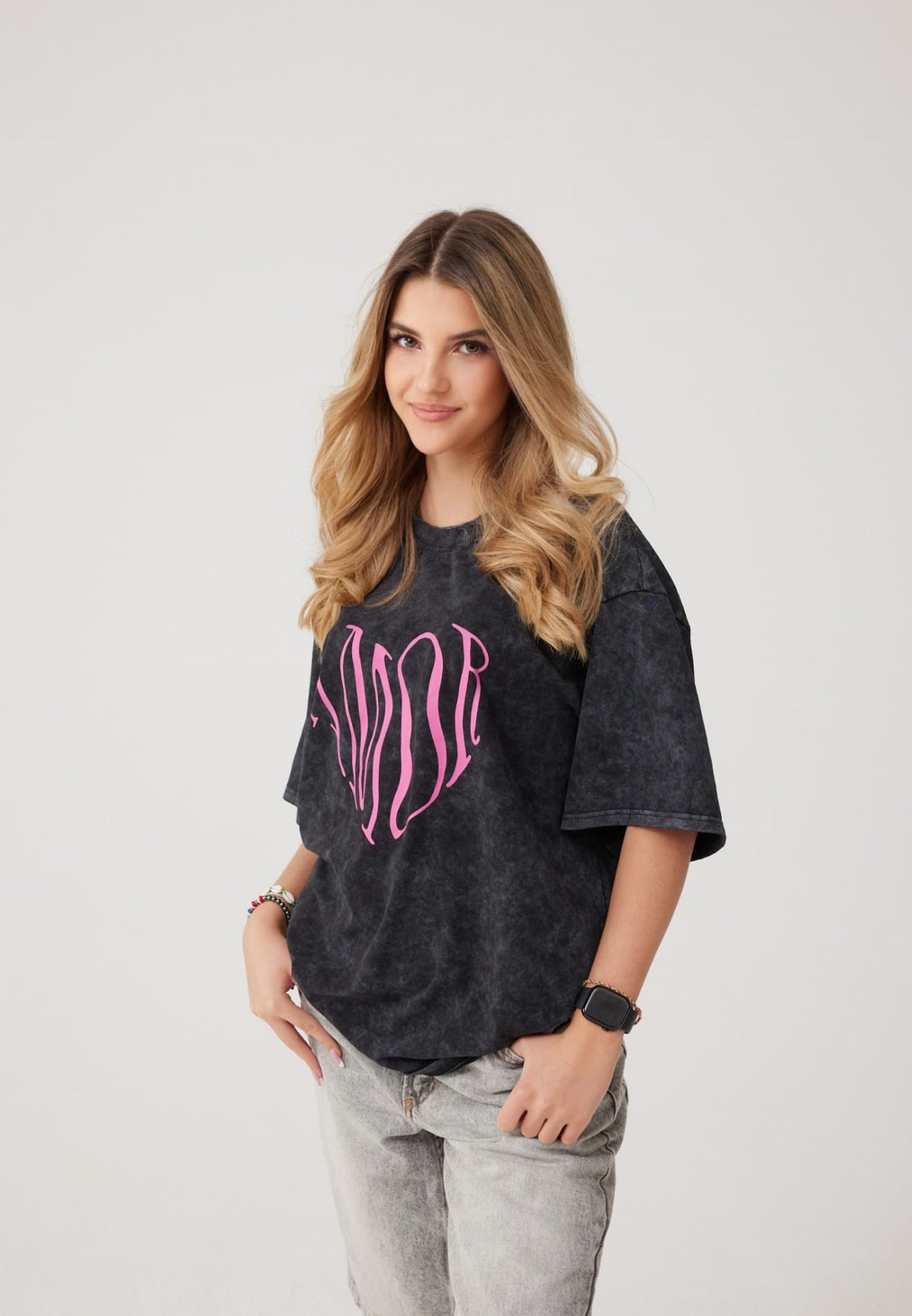 T-shirt oversize Jero - czarny