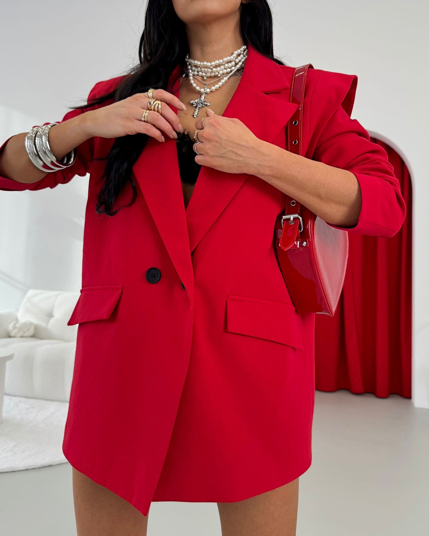 Marynarka Wigilia La Milla - czerwony