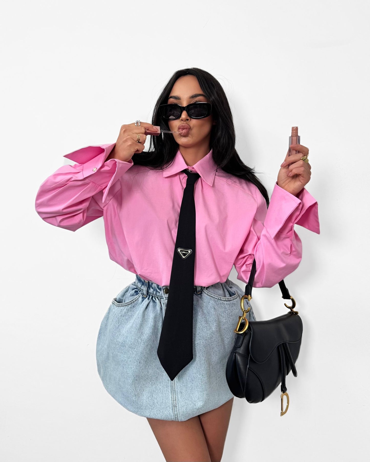 Koszula z krawatem La Milla - róż