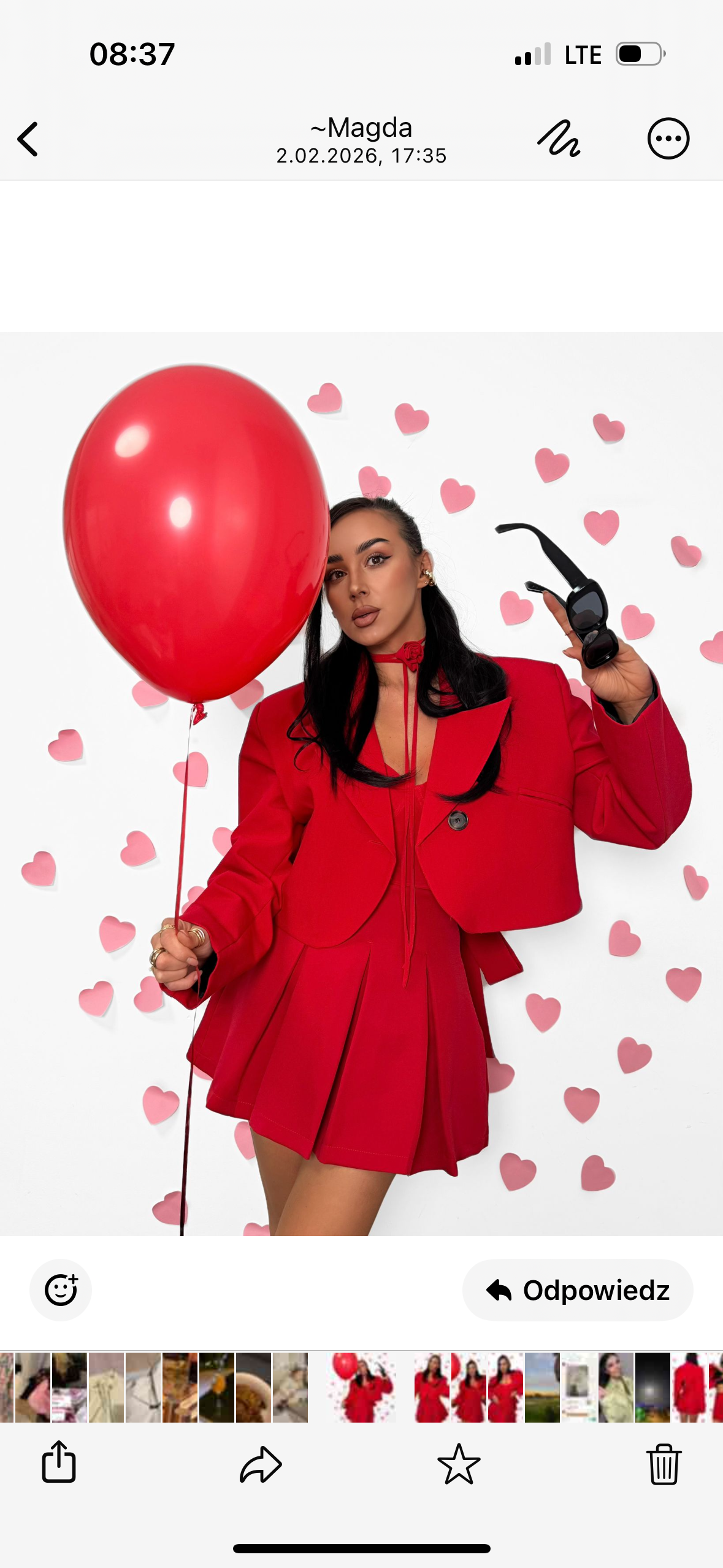 Spódnica plisowana La Milla - czerwony