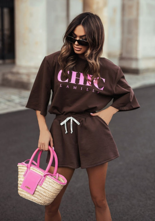 T-shirt CHIC oversize La Milla - brąz
