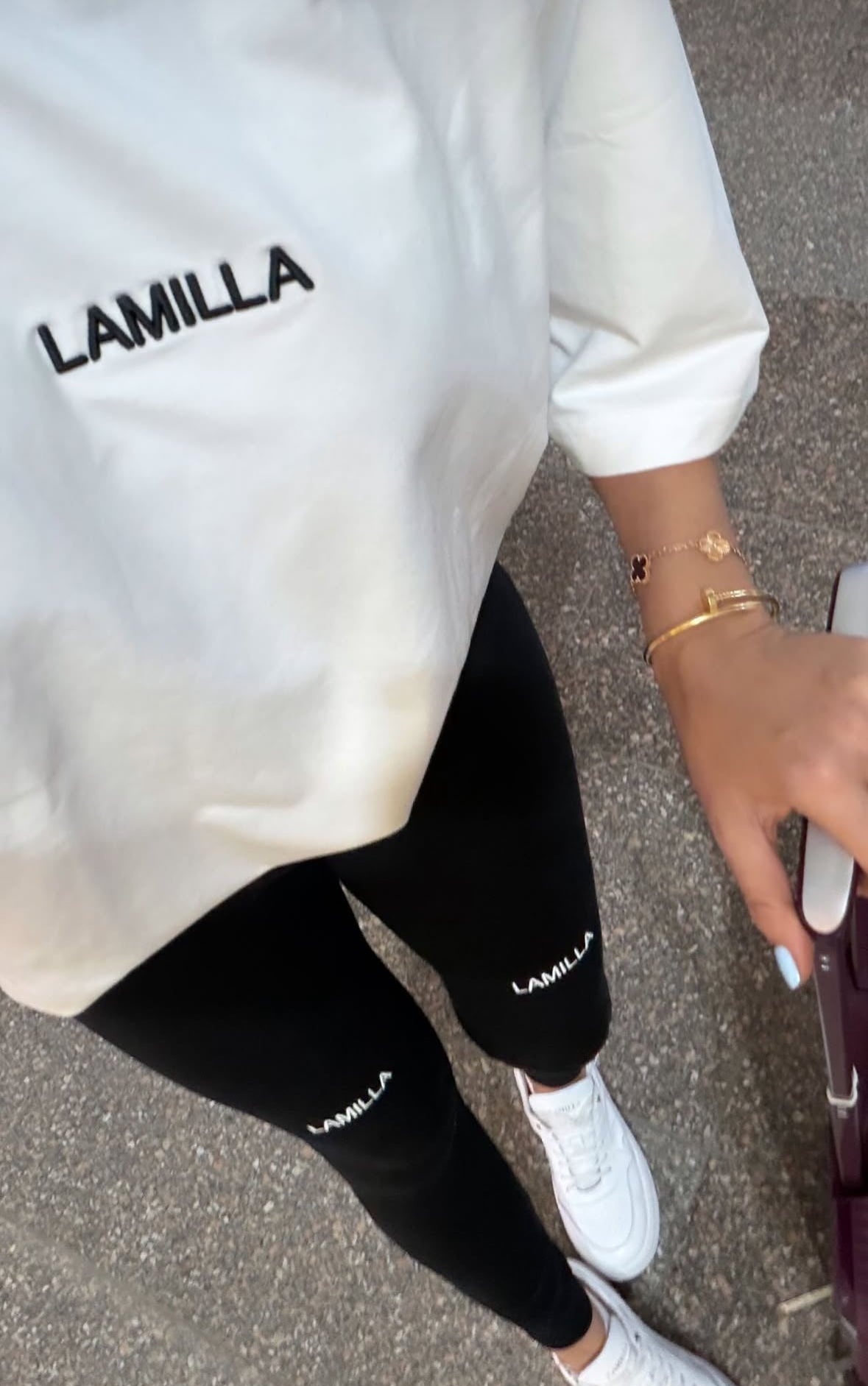 Legginsy z logo La Milla - czarny