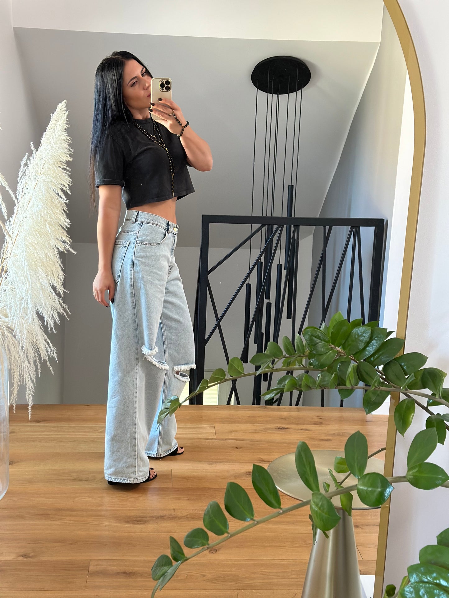 Jeansy wide leg LaMilla - jasny jeans