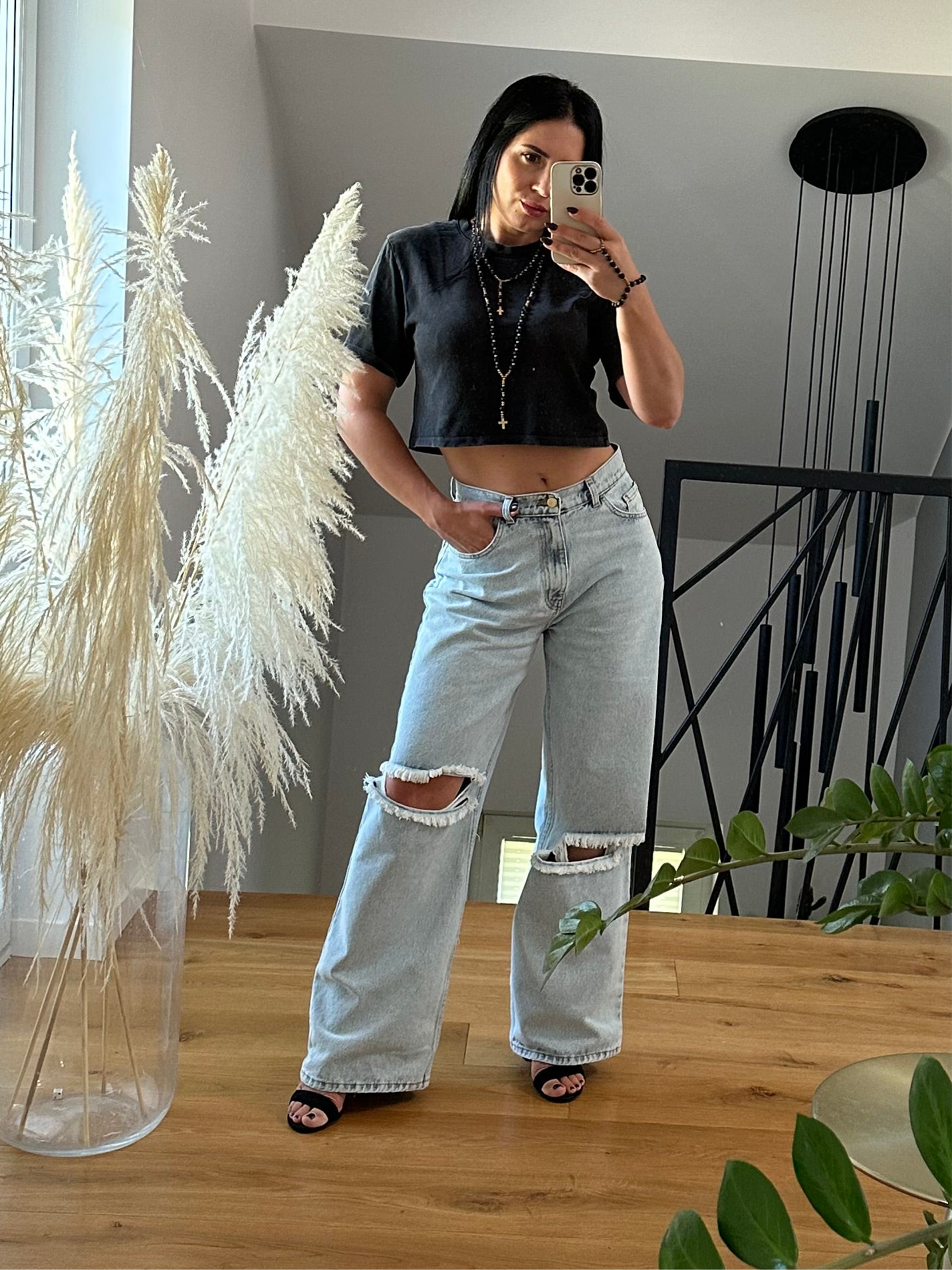 Jeansy wide leg LaMilla - jasny jeans