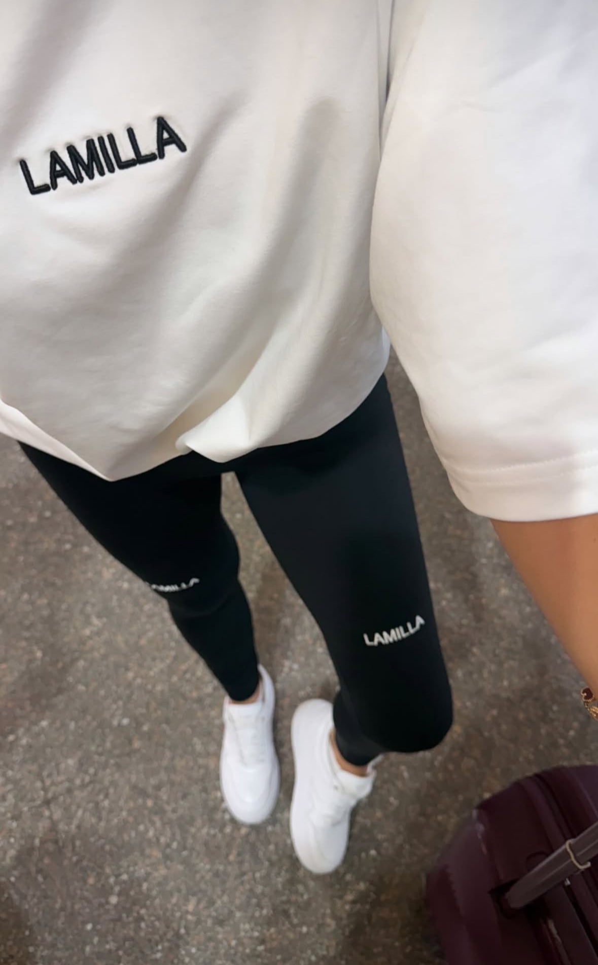 Legginsy z logo La Milla - czarny