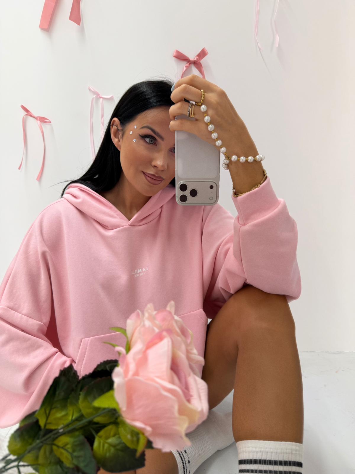 Bluza z kapturem La Milla - różowy