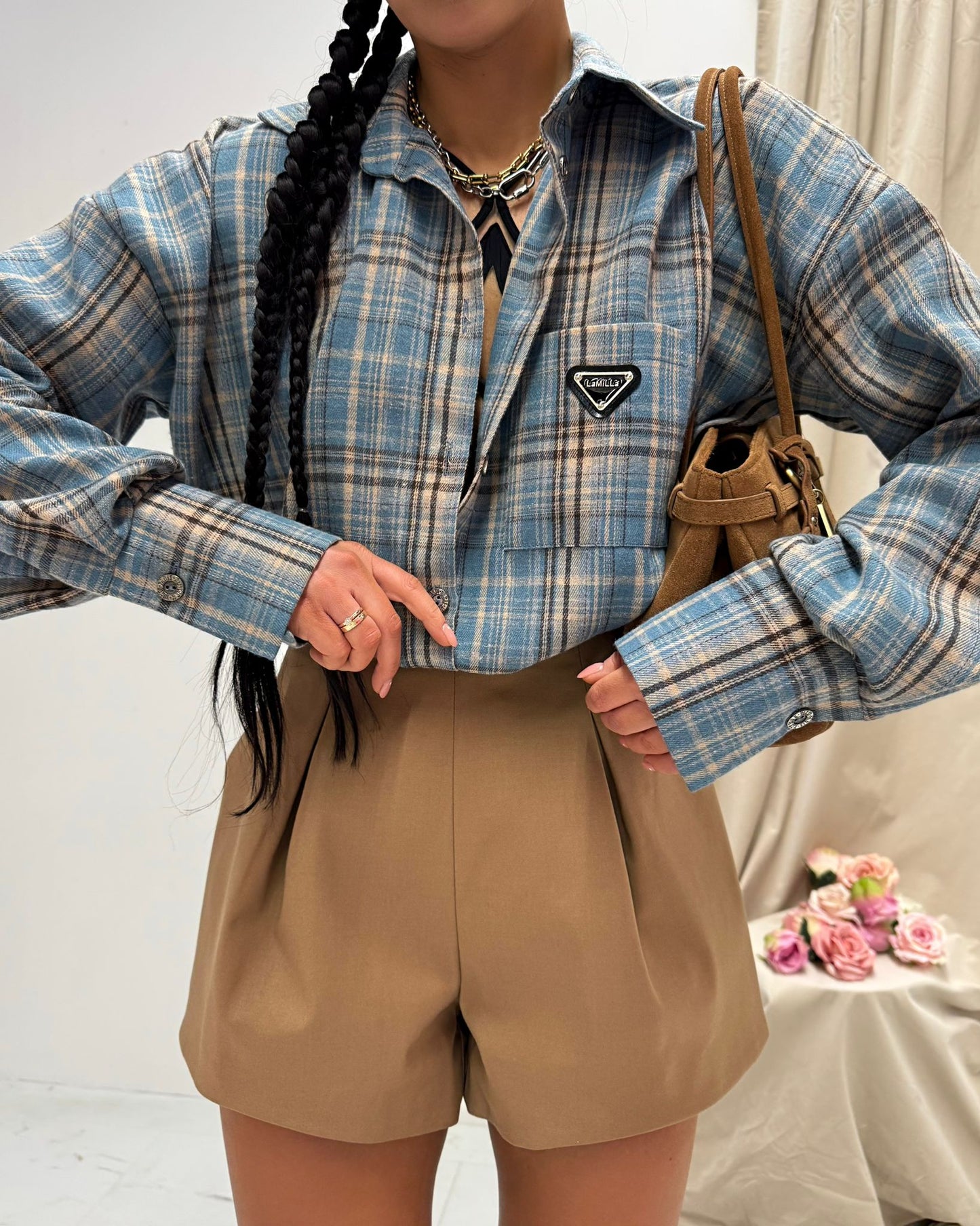 Koszula w kratę La Milla - niebieski